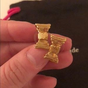 Kate spade gold bow earrings